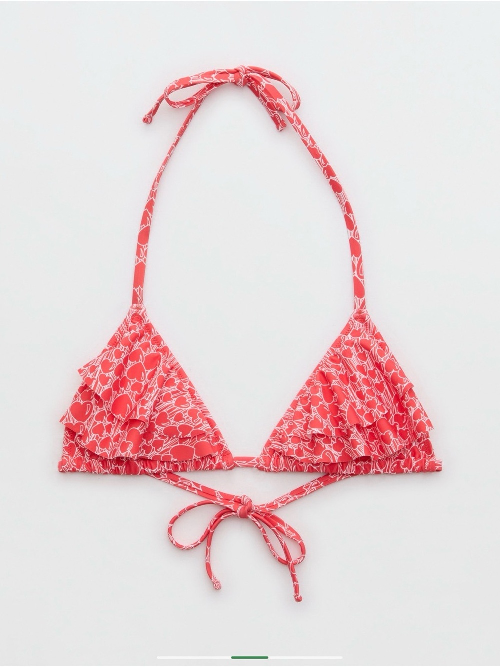 aerie Coral Pink Ruffle Triangle Bikini Top